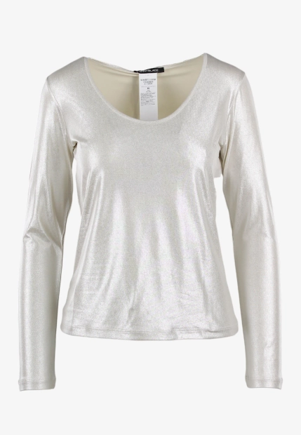 BŁYSZCZĄCA BLUZKA DAMSKA Z DŁUGIM RĘKAWEM PENNY BLACK ILARE