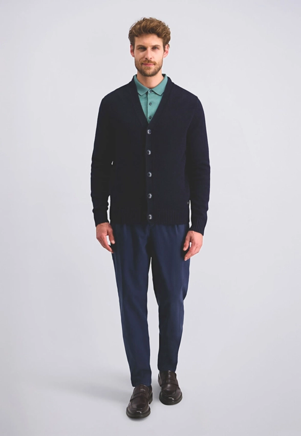 ROZPINANY SWETER MĘSKI Z DOMIESZKĄ WEŁNY PIERRE CARDIN C5 51608 5122