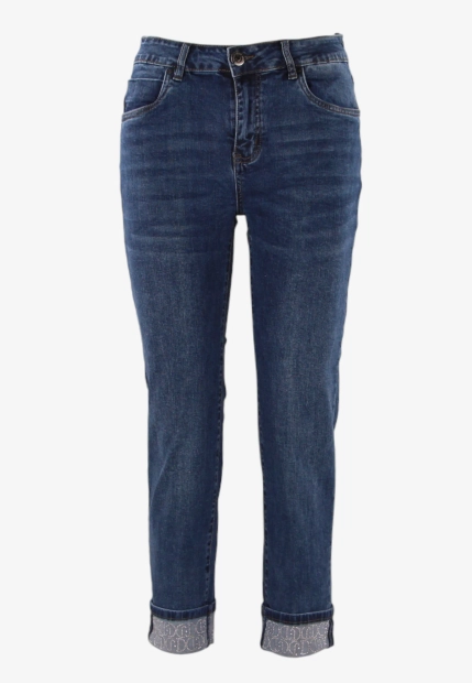 JEANSY DAMSKIE Z OZDOBĄ NA NOGAWCE CHIARA DALBA 60946B