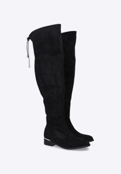 Długie kozaki damskie na płaskim obcasie TESSAGOLD1