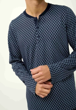 PIŻAMA MĘSKA Z BAWEŁNY ZAPINANA NA GUZIKI VAMP 23670