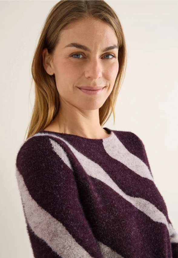 SWETER DAMSKI Z WZOREM NA CAŁEJ POWIERZCHNI CECIL 4 TOS324143