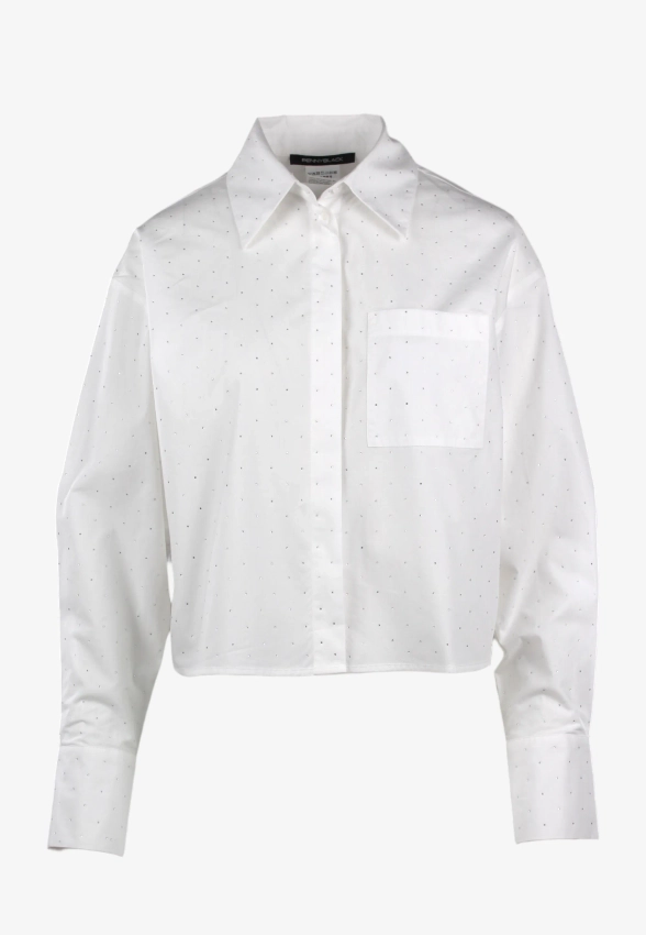 KRÓTKA KOSZULA DAMSKA Z MICRO KRZYSZTAŁKAMI PENNY BLACK KIRIE