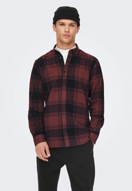 KOSZULA MĘSKA W KRATĘ Z KOŁNIERZEM BUTTON DOWN ONLY & SONS 22022446