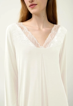 KOSZULA NOCNA Z MICROMODALU Z KORONKĄ VAMP 23122