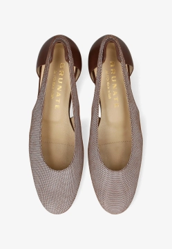 SKÓRZANE CZÓŁENKA DAMSKIE BRUNATE 31518