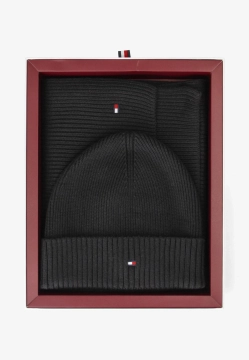 KOMPLET MĘSKI CZAPKA I SZLIK Z DOMIESZKĄ KASZMIRU TOMMY HILFIGER AM0AM13807C