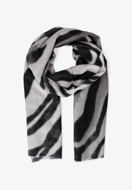 SZAL DAMSKI Z WISKOZY WZÓR ZEBRA S-113125