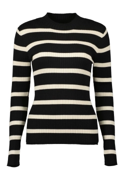 T-SHIRT DAMSKI Z DŁUGIM RĘKAWEM W PASKI BLUE SEVEN 248037