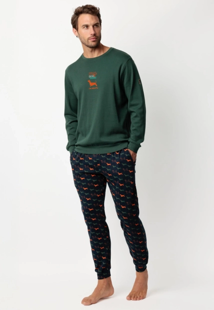 BAWEŁNIANA PIŻAMA MĘSKA Z DŁUGIM RĘKAWEM ADMAS 63760