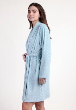 KRÓTKI SZLAFROK DAMSKI W KROPKI ADMAS 67158