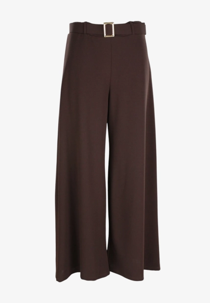 SPODNIE DAMSKIE Z SZEROKĄ NOGAWKĄ I PASKIEM HAILYS JUS-25613