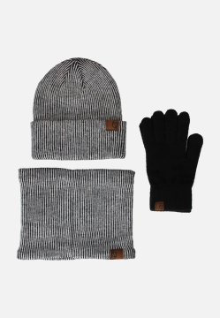 KOMPLET DAMSKI CZAPKA RĘKAWICZKI I KOMIN Z DOMIESZKĄ WEŁNY PEPE MOLL 252850