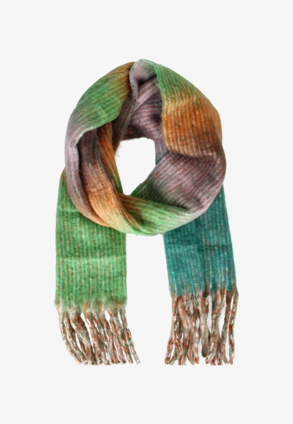 CIEPŁY KOLOROWY SZAL DAMSKI Z FRĘDZLAMI PEPE MOLL 252818