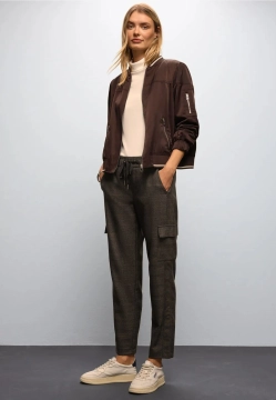 SPODNIE DAMSKIE CARGO W KRATĘ STREET ONE 3 379756