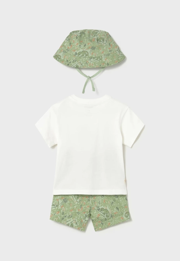 KOMPLET CHLOPIECY T-SHIRT BERMUDY CZAPKA MAYORAL 1667