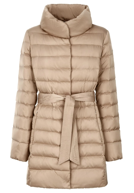 DŁUGA PUCHOWA KURTKA Z PASKIEM DAMSKA GEOX FILL POWER 500 W5626N T3122