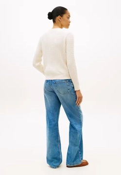 SWETER DAMSKI V Z WARKOCZOWYM SPLOTEM TOMMY HILFIGER WW0WW44987