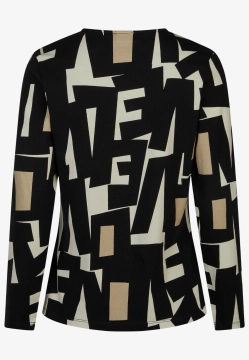 WZORZYSTY T-SHIRT DAMSKI Z DŁUGIM RĘKAWEM BARBARA LEBEK 37720052