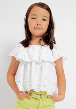 BLUZKA HISZPANKA Z HAFTOWANYM WZOREM DZIEWCZĘCA MAYORAL 3145