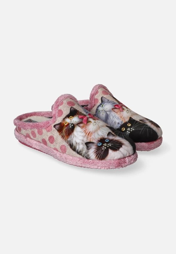 PANTOFLE DAMSKIE Z NADRUKIEM W KOTKI TANAHLOT II9354755