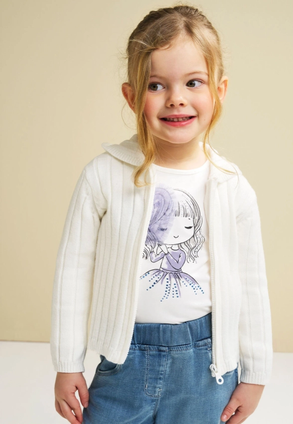 T-SHIRT DZIEWCZĘCY Z DŁUGIM RĘKAWEM I DO 4 F305