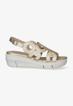 SKÓRZANE SANDAŁY DAMSKIE NA KOTURNIE WONDERS D-8282