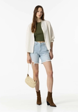 BERMUDY DAMSKIE JEANS Z PRZETARCIAMI BENNY TIFFOSI 10054524