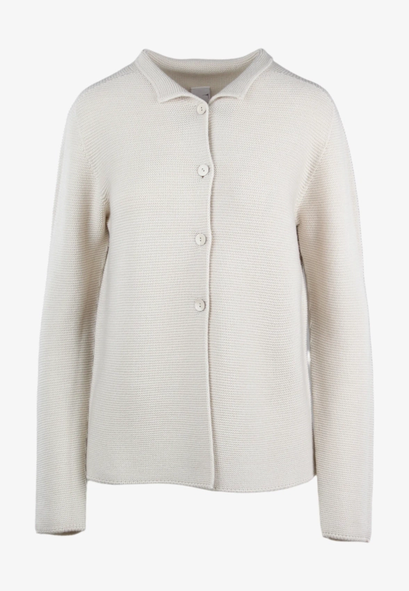 WEŁNIANY SWETER DAMSKI ZAPINANY NA GUZIKI UNA SU 10 114 MERINO