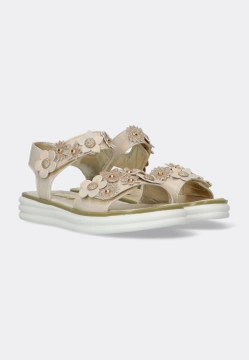 SANDAŁY DZIEWCZĘCE OZDOBIONE KWIATUSZKAMI ASSO AG14820B