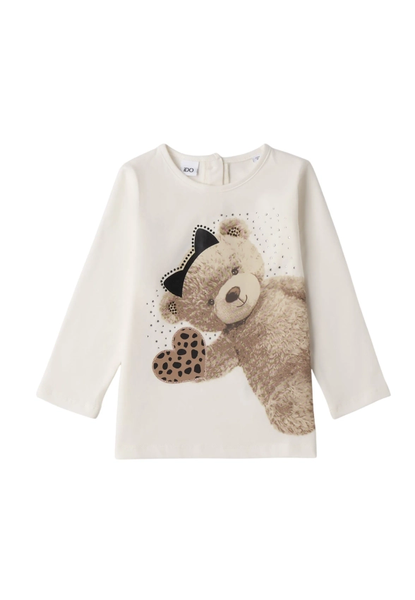 T-SHIRT DZIEWCZĘCY Z DŁUGIM RĘKAWEM I DO 4 F730