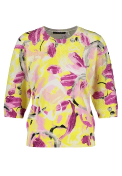 SWETER DAMSKI Z KWIATOWYM WZOREM TAIFUN 572308-15011