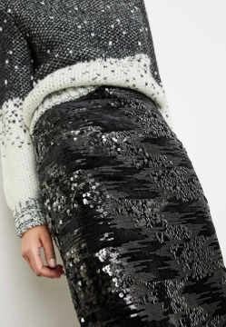 OŁÓWKOWA SPÓDNICA DAMSKA Z CEKINAMI GERRY WEBER 210023-31529