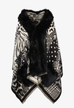 PONCZO DAMSKIE Z SZTUCZNYM FUTERKIEM GIAN MARCO VENTURI 63205