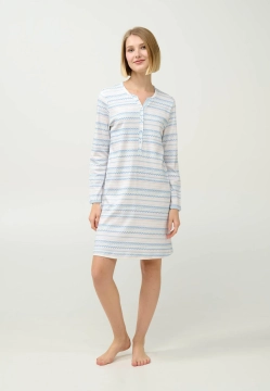 BAWEŁNIANA KOSZULA NOCNA Z ZAPIĘCIEM NA GUZIKI VAMP 23301