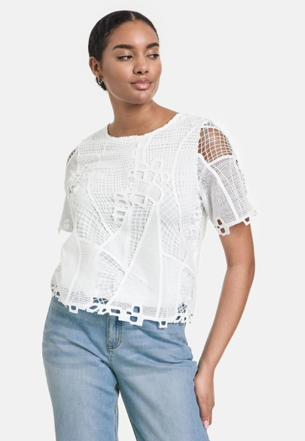 BLUZKA DAMSKA Z KORONKI TAIFUN 571382-16245