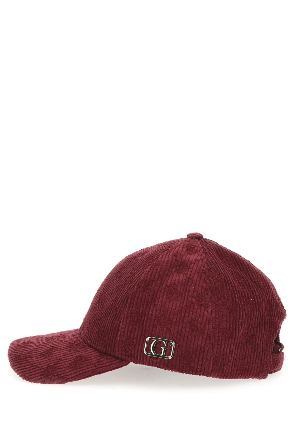 SZTRUKSOWA CZAPKA  Z DASZKIEM Z LOGO 4G PEONY GUESS AW5391 POL01