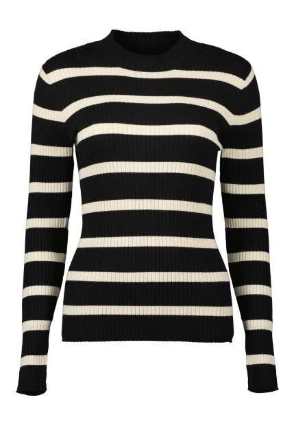 T-SHIRT DAMSKI Z DŁUGIM RĘKAWEM W PASKI BLUE SEVEN 248037