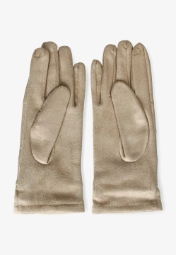 RĘKAWICZKI DAMSKIE Z MIĘKKIEJ SKÓRY EKOLOGICZNEJ I MATERIAŁU DIANA & CO DND8635