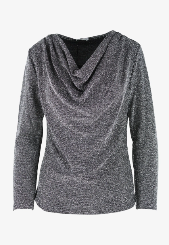 BŁYSZCZĄCY T-SHIRT DAMSKI Z DŁUGIM RĘKAWEM MAIN & LAND NMA149424