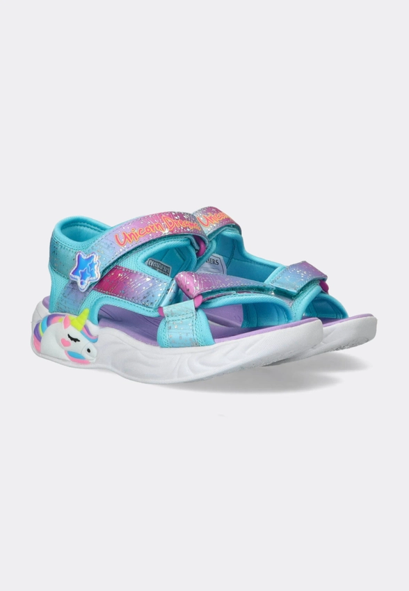 ŚWIECĄCE SANDAŁY DZIEWCZĘCE UNICORN - MAJESTIC BLISS SKECHERS 302682L