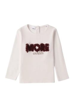 T-SHIRT DZIEWCZĘCY Z DŁUGIM RĘKAWEM I DO 4 F735