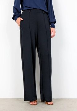 DZIANINOWE ELEGANCKIE SPODNIE DAMSKIE Z PRZESZYCIEM Z PRZODU SOYACONCEPT 27278