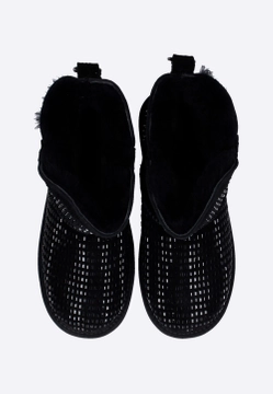 ŚNIEGOWCE DAMSKIE ZE SKÓRY ZAMSZOWEJ OZDOBIONE CZARNYMI CYRKONIAMI ARA 12-29903-01