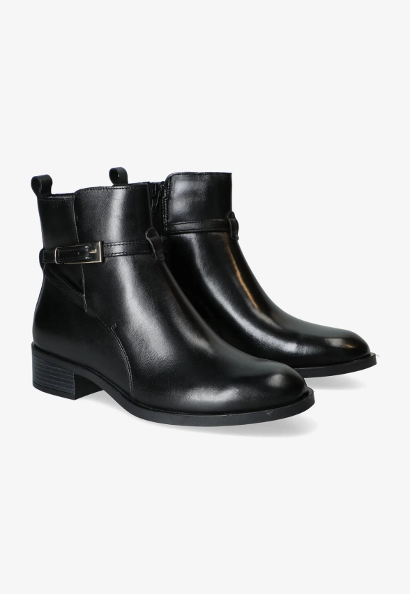 SKÓRZANE BOTKI DAMSKIE NA PŁASKIM OBCASIE DAMSKIE SHOELAB 5832