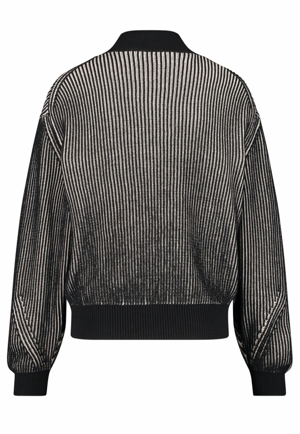 PÓŁGOLF DAMSKI Z PRĄŻKOWANEJ DZIANINY O BŁYSZCZĄCYM EFEKCIE TAIFUN 472435-15411