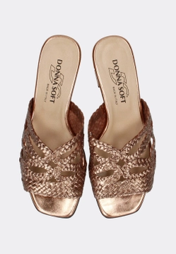 SKÓRZANE PLECIONE KLAPKI DAMSKIE DONNA SOFT DS2016