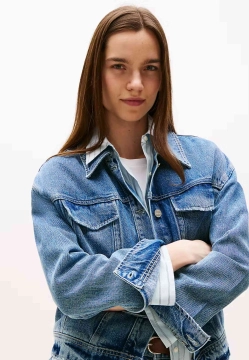 KURTKA DAMSKA JEANSOWA TOMMY HILFIGER WW0WW46485