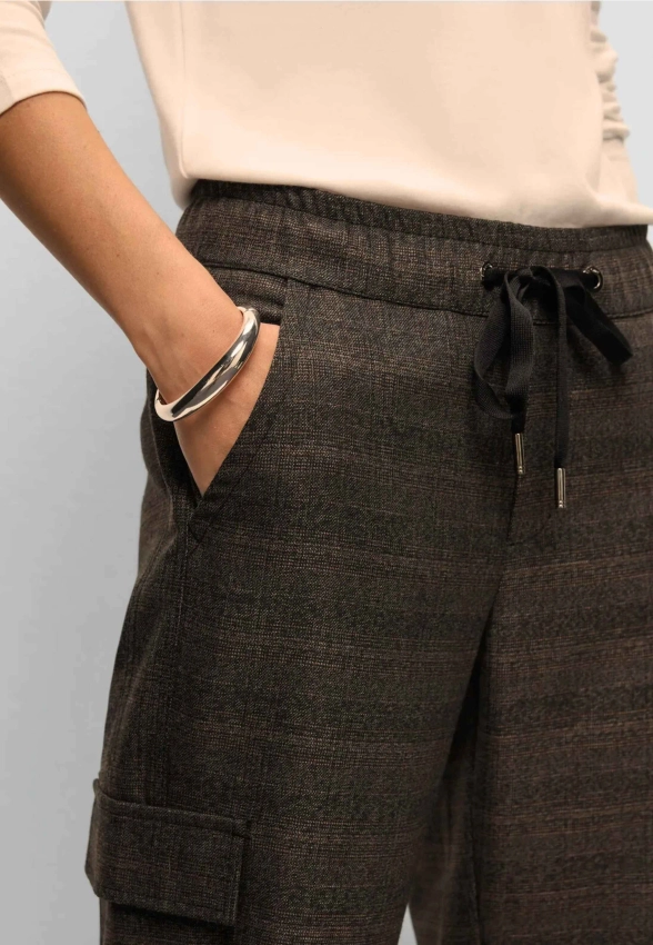 SPODNIE DAMSKIE CARGO W KRATĘ STREET ONE 3 379756