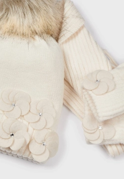 KOMPLET Z CZAPKĄ, RĘKAWICZKAMI I SZALIKEM DLA DZIEWCZYNKI MAYORAL 10 597